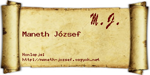 Maneth József névjegykártya